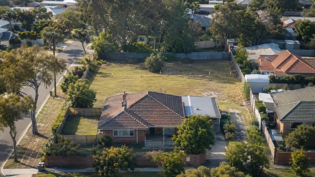 Established Perth home on a large suburban block showing potential subdivision area