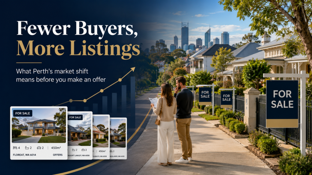 Perth home buyers comparing property listings as the market offers more choice